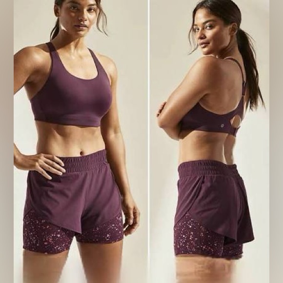 Athleta Pants - Athleta HIIT it 2-In-1 Shorts - Size XL - Warm Splatter Color